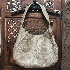 The Sak Pink Label Embroidered Leather Hobo Bag